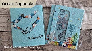  Ocean-themed lap book or junk journal folio flipthrough