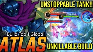 Atlas Gameplay Unstoppable & Unkillable Tank Atlas Best Build 2023 - MLBB