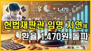 증권시황 : 헌법재판관 임명 지연에 환율 1,470원 돌파