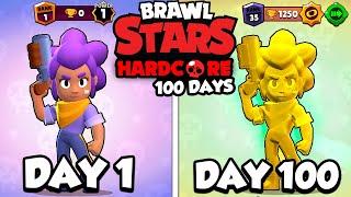 I Survived 100 Days in HARDCORE Brawl Stars…