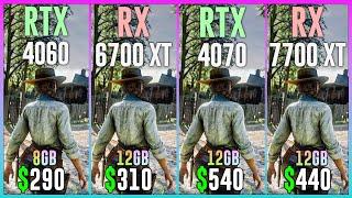 RTX 4060 vs RX 6700 XT vs RTX 4070 vs RX 7700 XT - Test in 15 Games