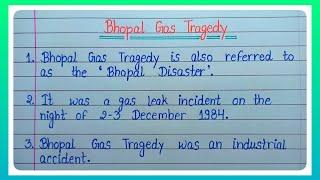 10 Lines Essay On Bhopal Gas Tragedy In English l Bhopal Disaster l National Pollution Control Day l