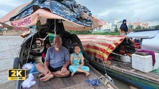 Interview Muslim Cham Grandpa Live On The Boat In BASSAC River Phnom Penh Cambodia