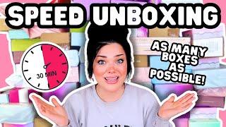 1 Hour to Open AS MANY BOXES AS POSSIBLE! | Huge Speed Unboxing