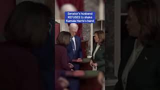 Senator's husband refuses to shake Kamala Harris's hand