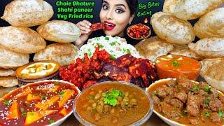 ASMR Eating Spicy Shahi Paneer,Poori,Chole Bhature,Pulao,Tikka Masala Big Bites ASMR Eating Mukbang