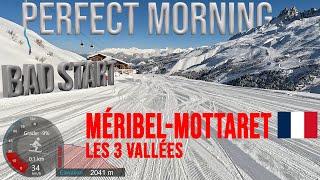 [4K] Skiing Méribel-Mottaret, A Bad Start to a Perfect Morning, Les3Vallées France, GoPro HERO11