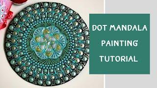 How to make a dot mandala painting on a cardboard for beginners |cardboard craft idea for home decor