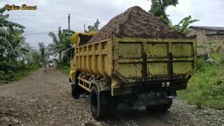 DUMP TRUK/TRUK PASIR SULAWESI‼️Suara Mesin Truk ini seperti Kapal Api tapi kuat Nanjak.