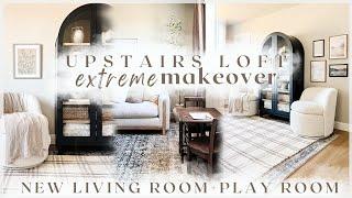 UPSTAIRS LOFT MAKEOVER! transforming unused space into a brand new living room ft. Chita Keaton sofa