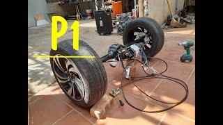 Electric car 48v1000w P1: Rear differential - attached to the electric motor