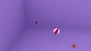 Basketball, Beach Ball and Balloon falling - 3D Animation Test