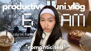 ୨୧⋆⑅˚₊6:00AM DAY IN MY LIFE౨ৎ | snow day, coffee recipe, grocery shopping, pastries, lectures