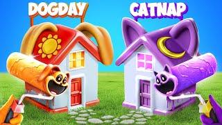 We Build a Tiny House! CatNap vs Dogday vs Smiling Critters! One Colored Challenge!