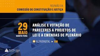 Reunião da CCJ | Análise e votação de pareceres de projetos de lei apresentados na Alerj