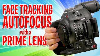 Canon C100ii Face Detect Focus AF prime lens