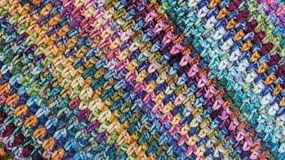 Crochet Moss Stitch Variegated in Rows | EASY | The Crochet Crowd