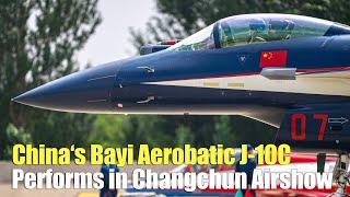 China‘s Bayi Aerobatic J-10C performs in Changchun