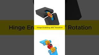 Hinge Enabling 360° Rotation with helical gears #cad #mechanism #solidworks #mechanical #gear