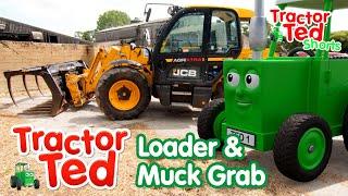Lets Look At The Loader & Muck Grabber  | Tractor Ted Shorts | Tractor Ted Official Channel