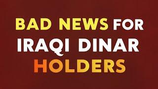 Bad News for Iraqi Dinar Investors – No RV insightIraqi dinar latest RVIraqi dinar latest news