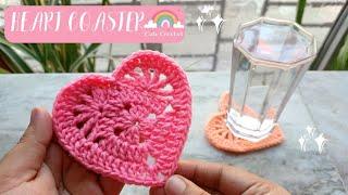 How to Crochet a Heart Coaster || Easy Valentines Day Decor Tutorial for Beginners 