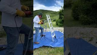 Melting a ladder for scrap metal #recycle #scrapping