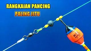 Cara membuat rangkaian pancing 1 kail - Teknik pelampung