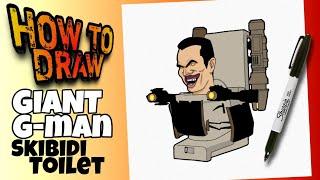 HOW TO DRAW GIANT G-MAN FROM SKIBIDI TOILET | STEP BY STEP | como dibujar a giant g-man