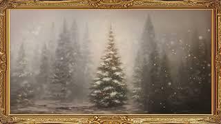 Pine Forest Frame TV Art Winter Painting Screensaver Framed 4K HD Wallpaper Christmas Tree Slideshow