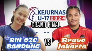 BIN O2C vs Bravo  Final Kejurnas Voli Antar Klub U 17 2024