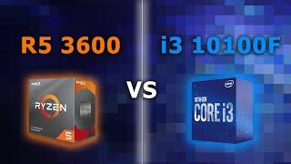 AMD Ryzen 5 3600 vs i3 10100F in 6 Gaming Benchmarks