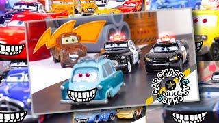 【カーズトミカ】マックィーン、シェリフVSザンダップ教授＆カーチェイスまとめ！Disney Cars toy stop motion Animation Car Chase Compilation