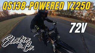 72V YZ250 on a Private Airstrip QS138-Powered Electric Dirt Bike