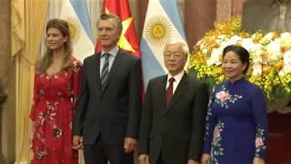 El presidente Mauricio Macri en la comida de honor ofrecida por su par de Vietnam, Phu Trong.