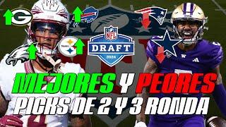 ACIERTOS Y ERRORES DE LA SEGUNDA Y TERCERA RONDA DEL DRAFT DE LA NFL 2024