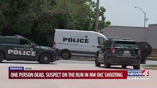 One person dead, suspect on the run in NW OKC shooting