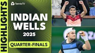 Alcaraz Vs Cerundolo; Medvedev & Draper Also Play | Indian Wells 2025 Day Quarter-Final Highlights