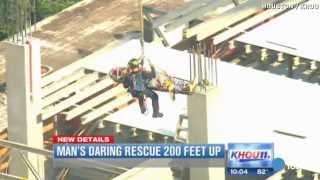 Crane operator rescued 200 feet in the air