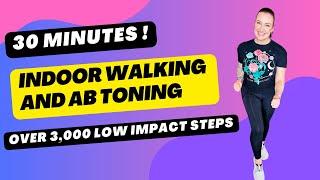 WALKING CARDIO: 30 Minute Walking & Abs, Indoor Walking Workout, Walking Workout For Weight Loss