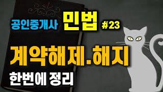 공인중개사 공부 - 민법 #23 -  계약법 중 헛갈리는 계약해제. 해지 쉽게 정리