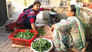 Punjabi Women Making Sarso ka Saag nd Makki ki Roti RecipeVillage life of Punjab/India Rural life