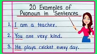 Pronoun in sentence | 20 Examples of Pronouns in Sentences | Pronoun sentence | English Grammar