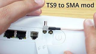 How to modify the TS9 external antenna sockets on a ZTE MC801A 5G router so they don't snap off