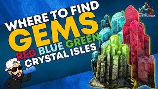 Ark Crystal Isles | Blue, Red and Green Gem Locations in Under TWO Minutes | Resource Guide
