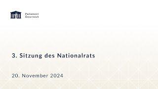 3. Sitzung des Nationalrates am 20. November 2024