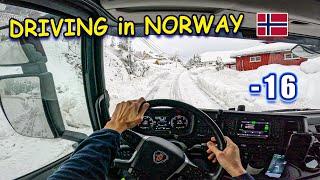 POV TRUCK DRIVING ON SNOW️ and ICE! - SCANIA - NORWAY - 4K