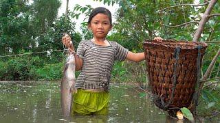 Fishing ancient fishing techniques, fishing with snails, highland girl Vy catches catfish for sale