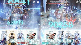 [Mono Cryo Team] With and Without Shenhe Damage Comparison~