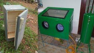 How to make Homemade Sand Blaster Cabinet from old Fridge